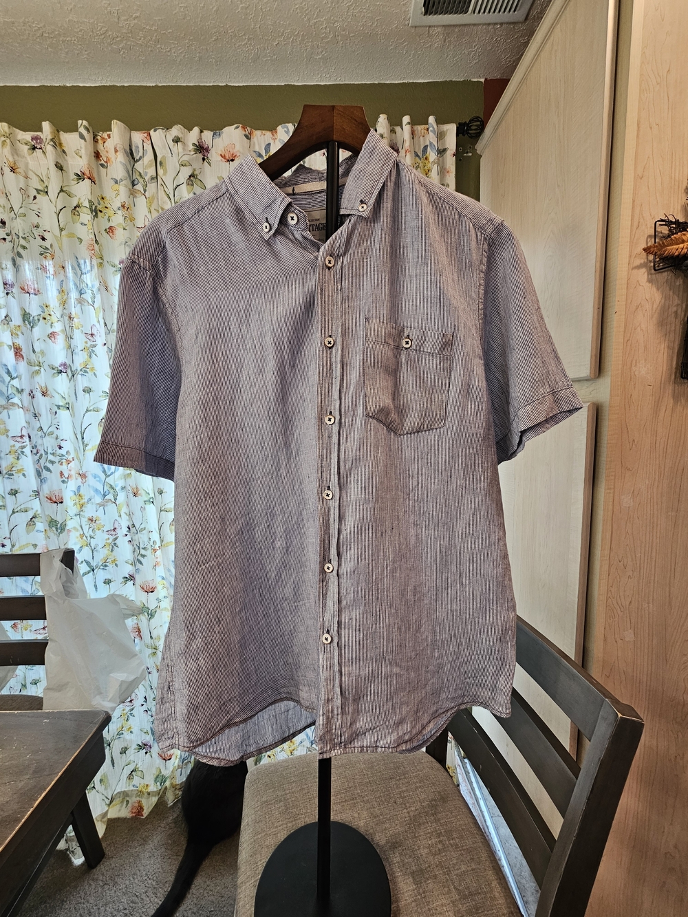 Heritage Short-Sleeve Button-Down Shirt in Heathered Blue